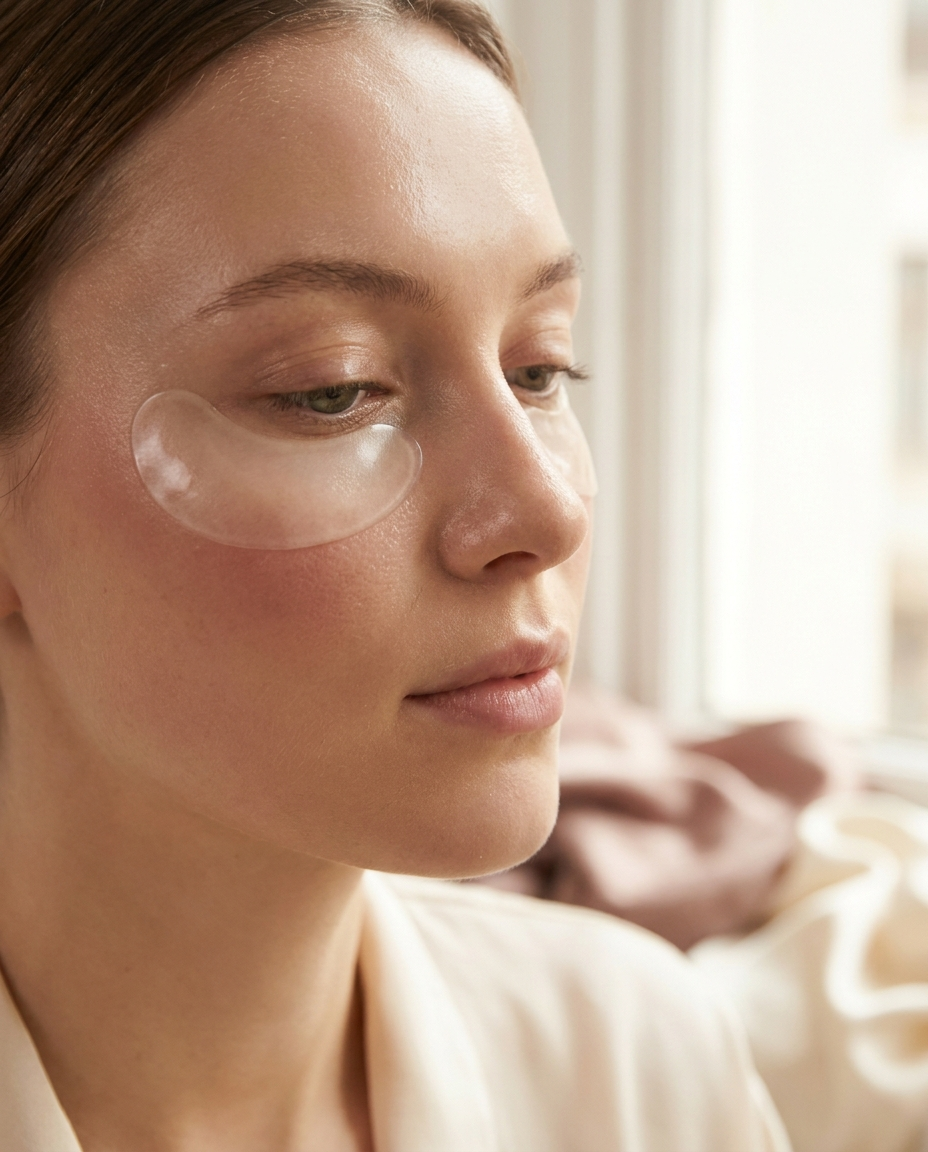 Microneedle eye patch applied under the eye